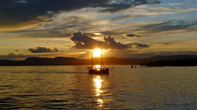 Belek sonnenuntergang mit boot